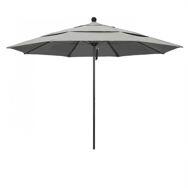 California Umbrella 11' Black Aluminum Market Patio Umbrella, Sunbrella Granite 194061333204 - main
